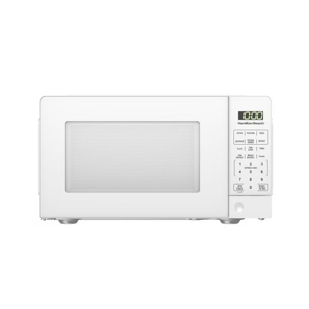 Hamilton Beach 0.7 cu ft 700W Compact Size Microwave, White, Hamilton Beach 0.7 cu.ft White Microwave - PuriLite