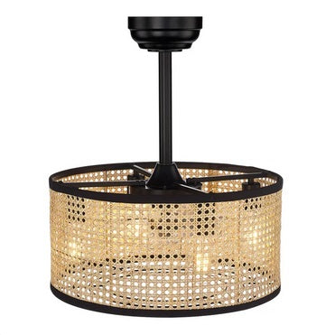 OVE Decors Prima 4-Light Ceiling Fan with Rattan Shade & Remote Control - PuriLite