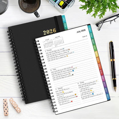 2026 Planner – Weekly Monthly Planner 2026 – Large 8.5 x 11 Planner – Thick Paper Productivity Planner (Black) - PuriLite