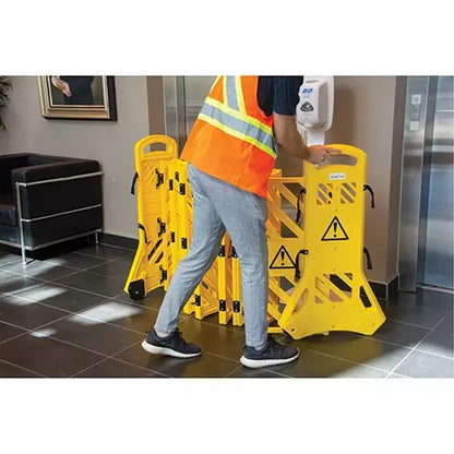 Portable Mobile Barrier, 40" H x 13' L, Yellow - PuriLite