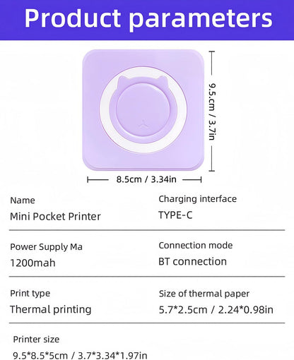Label Maker - Mini Portable Sticker Printer with 13 Rolls Self-Adhesive Thermal Papers, Labeller Machine for Home Office Study Business Texts Journal, Blue - PuriLite