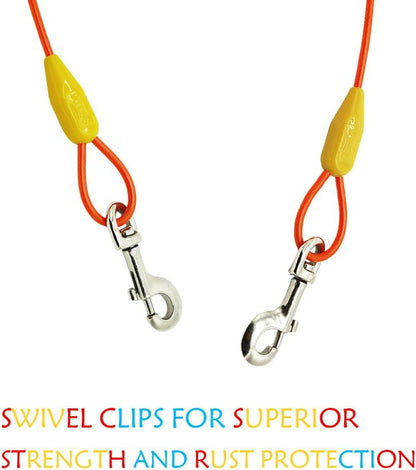 Petest 25ft Reflective Tie-Out Cable for Small Dogs Up to 35 Pounds - PuriLite