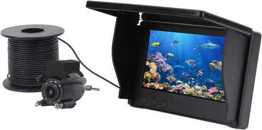Tiiyee Underwater Fishing Camera, 15M Cable 1080P High Definition 4.3In Visible Large Screen Video New Model Camera Fish Finder Portable Monitor LCD Display for Ice Lake Boat Kayak - PuriLite