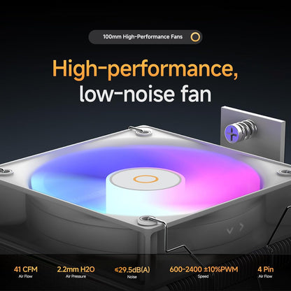 Gamma A40 ARGB BK CPU Cooler,100mm PWM Fan,133mm Height Single Tower Computer Compact CPU Air Cooler,4 Copper Direct Contact Heat Pipes,for Intel LGA 115X/1200/1700/1851 &AMD AM4/AM5 - PuriLite