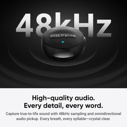 Insta360 Mic Air Transmitter, 7.9g Ultralight, Wireless Microphone for Insta360 X5/Ace Pro 2, Noise Cancelling, Vlog, Streaming - PuriLite