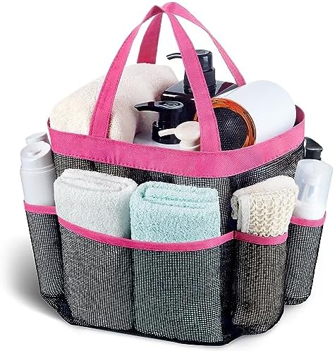 Attmu Mesh Shower Caddy Portable for College Dorm Room Essentials with 8 Pockets, Hanging Shower Caddy Basket Tote Bag Toiletry Accessories for Bathroom - PuriLite