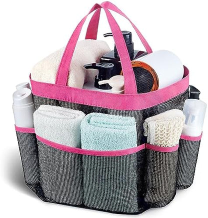 Attmu Mesh Shower Caddy Portable for College Dorm Room Essentials with 8 Pockets, Hanging Shower Caddy Basket Tote Bag Toiletry Accessories for Bathroom - PuriLite