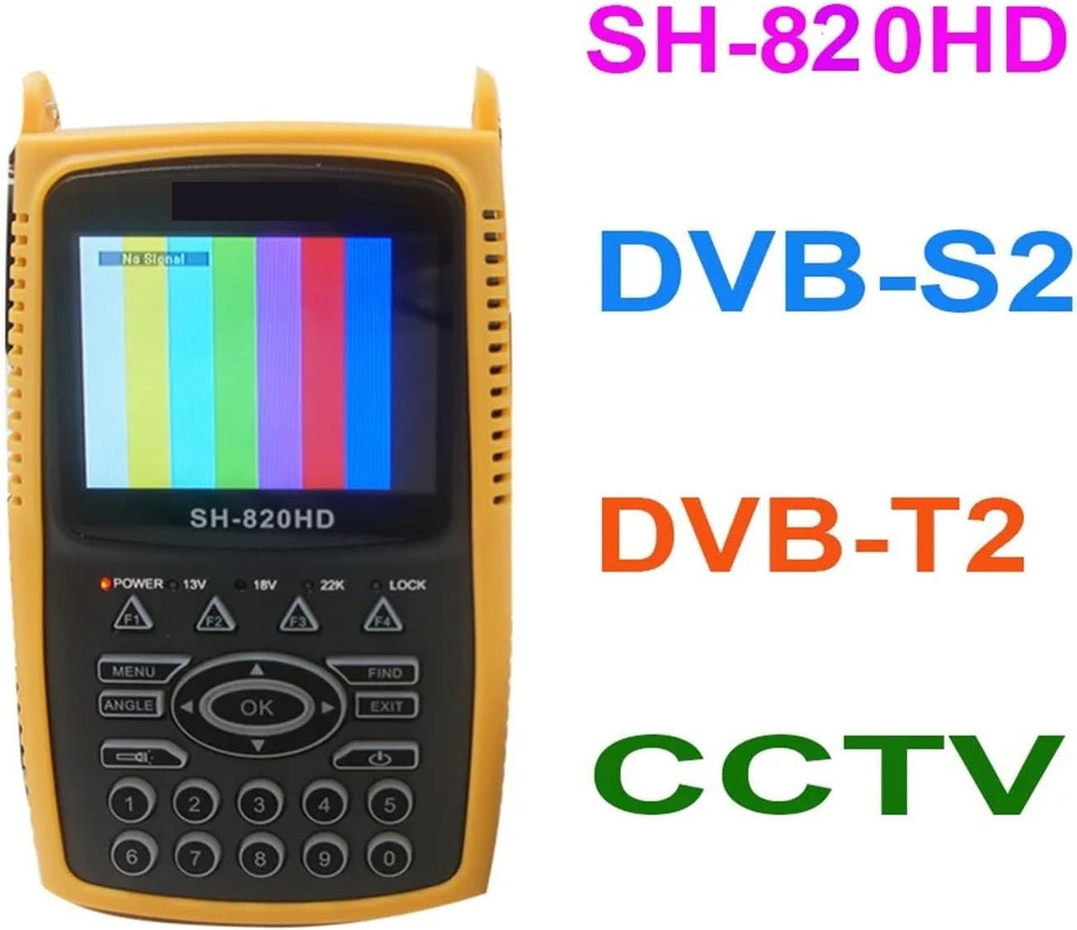 SH-820HD 3.5inch Combo Satfinder Satellite Finder Meter H.265 HEVC DVB-S/S2/T/T2/C/CCTV HD Digital Signal Finder Meter(S2) - PuriLite