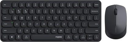 RAPOO Keyboard and Mouse Wireless - 9010M Multi-Device Wireless Keyboard Mouse Combo, 2.4GHz/Bluetooth 5.0/4.0 Wireless Keyboard Mouse Set for Windows/Mac/Linux/Chrome, Support 4 Devices, Silent Click - PuriLite
