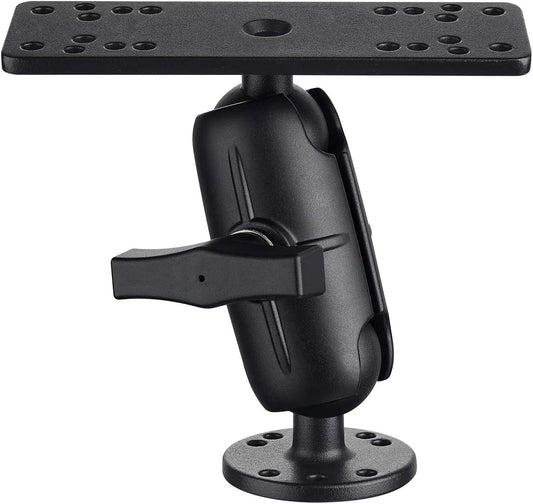 Strg Kayak Fish Finder Mount with 1.5" C Size Ball Rectangular Plate and Round Base, 3.75" Medium Arm Fish Finder Mount Boat Marine Electronic Mounts for Garmin, Lowrance and More Fish Finders - PuriLite