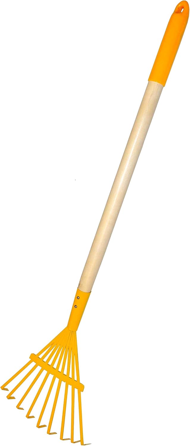 G & F Products 10018 JustForKids Kids Garden Tool Set Toy, Rake, Spade, Hoe and Leaf Rake, Reduced Size, 4-Piece - PuriLite