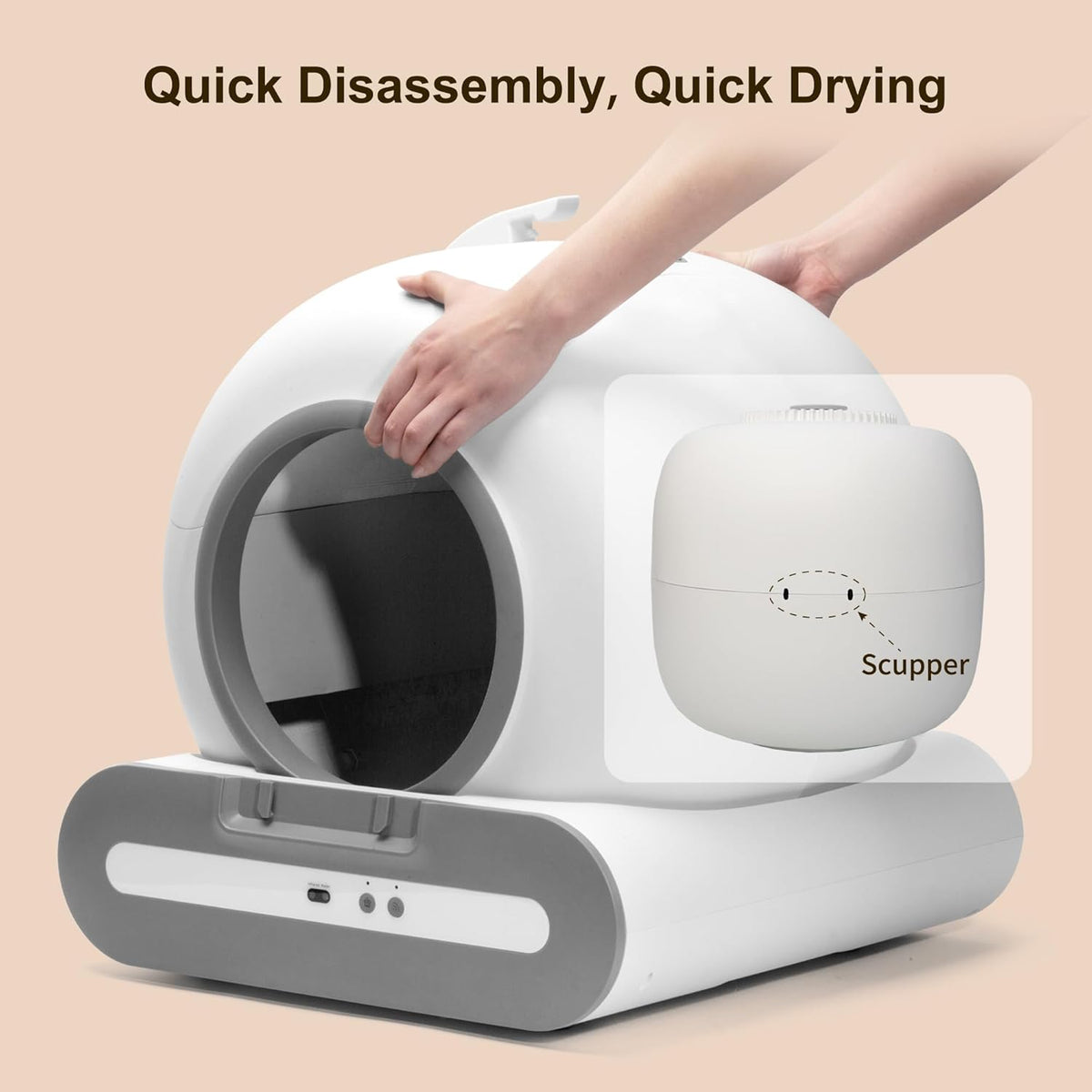 DOEL Self Cleaning Cat Litter Box, 65L Automatic Cat Litter Box, Smart Litter Box Machine with APP Control, Electric Self Scooping Litter Box - PuriLite