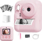 Pussan Kids Camera Instant Print, 1080P Instant Print Camera Toys for 3-12 Year Old Girls, Christmas Birthday Gifts for Age 3 4 5 6 7 Girls, Kids Digital Camera Toys with 3 Rolls Print Paper-Pink - PuriLite