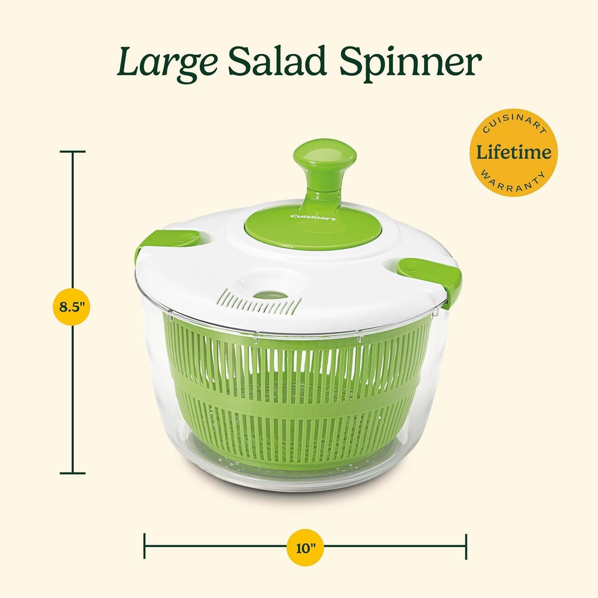 Cuisinart Salad Spinner with Easy-to-Spin Knob (CTG-00-SASC) - PuriLite