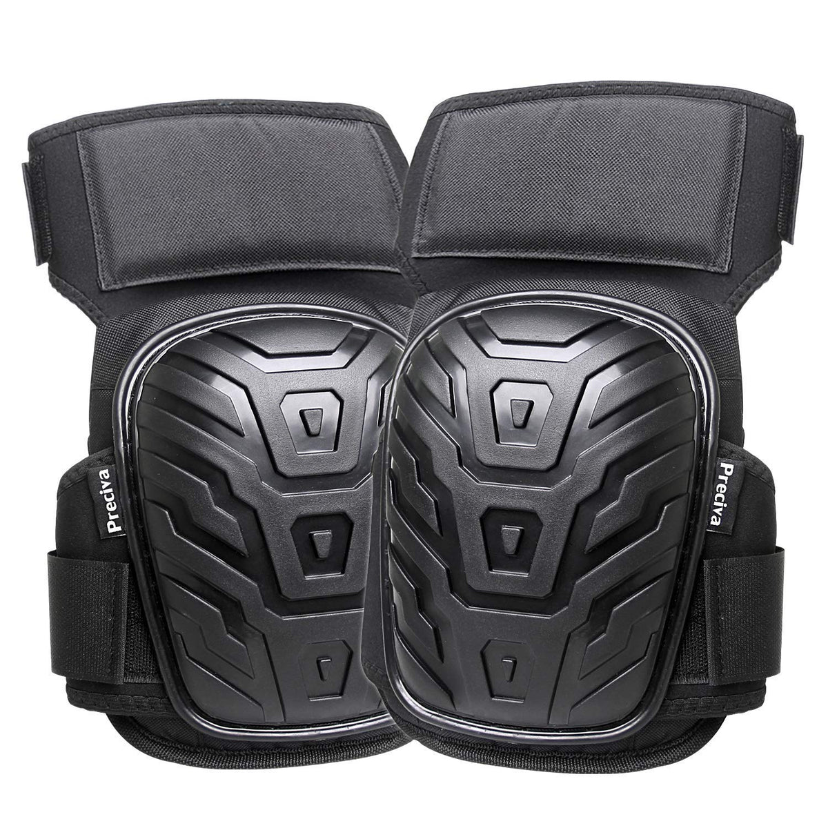 Knee Pads, Preciva Professional Gel Knee Pads for Work, Heavy Duty High Anti-Slip Straps and Double Gel Cushion Foam Padding Construction Tool Kneepads - Cleaning, Flooring, Gardening - PuriLite