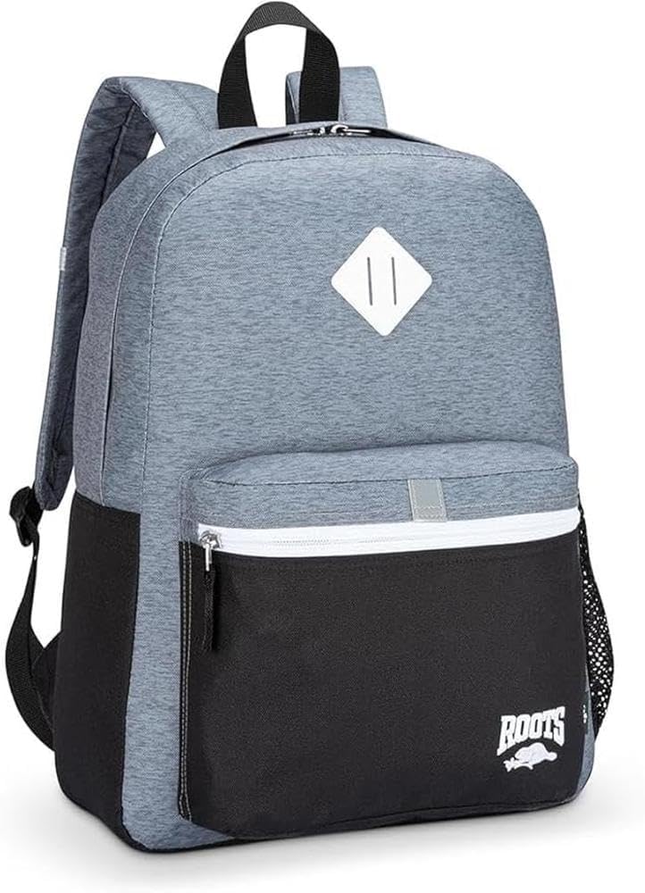 Roots Kids Lightweight Backpack — Made from 100% Recycled Fabrics with Rain Flap, Bottle Pocket, Reflective Accent, and Back Padding — 22.5 litres, Pink & Purple - PuriLite
