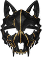 Joukavor Wolf Skull Mask Animal Skeleton Mask Japanese Mask Werewolf Mask (A-Black) - PuriLite