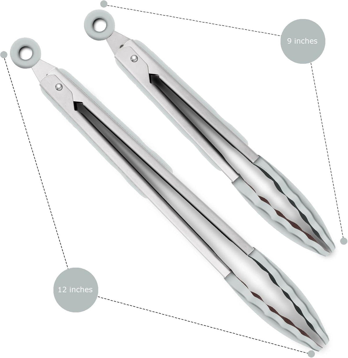 Purilite Select Silicone &amp; Stainless Steel Kitchen Tongs - PuriLite
