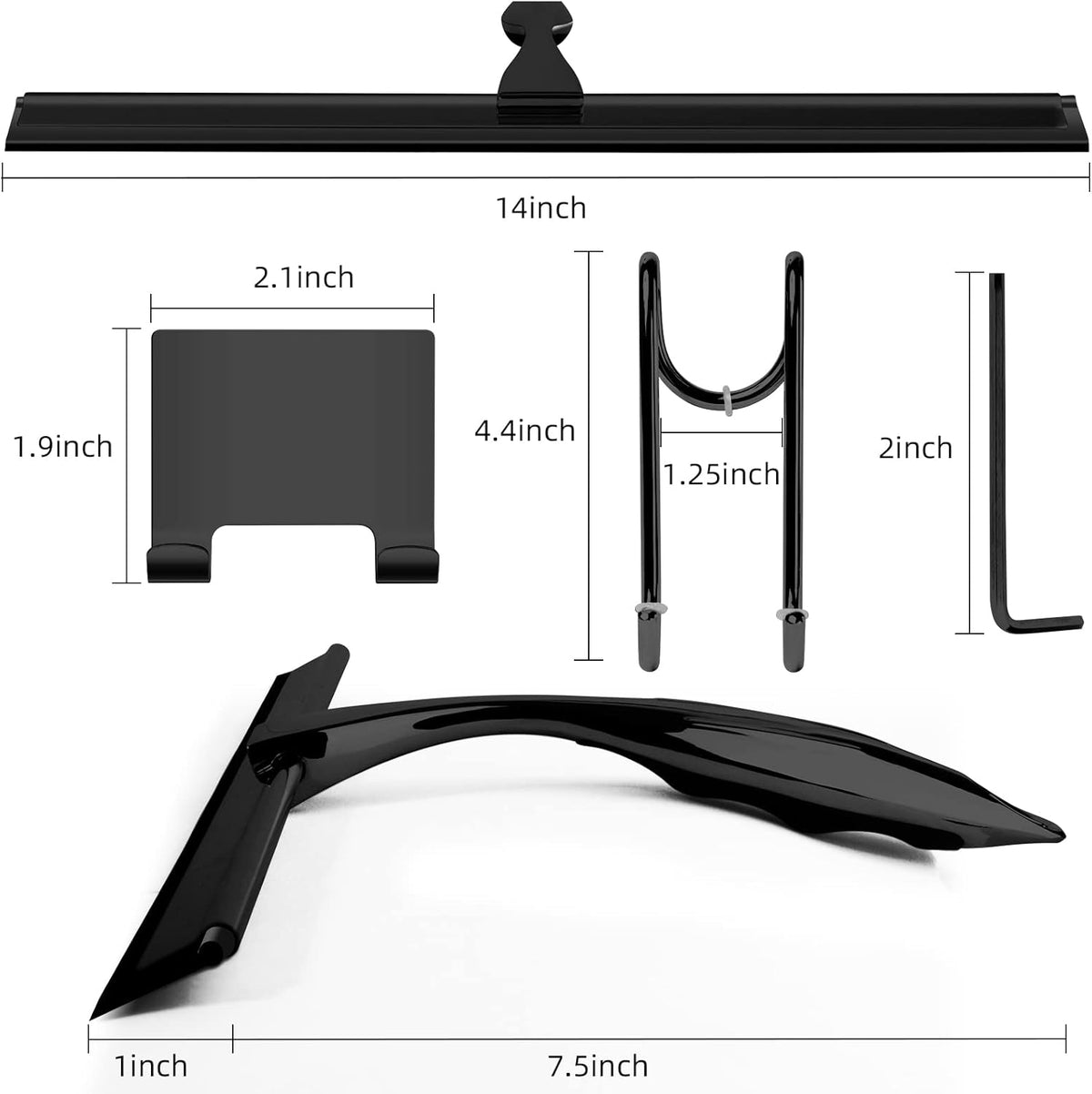 14 Inch Shower Squeegee Stainless Steel with Shower Door Hook and Adhesive Hook Glass Squeegee Bathroom for Doors, Bathroom, Windows, Kitchen, Mirror with Spare Silicone Blade 2 Hooks - PuriLite