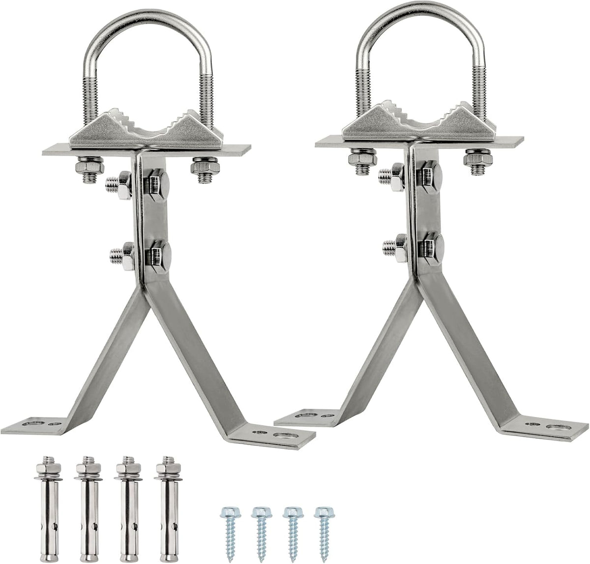 XRDS-RF 16 Inch Heavy-Duty Wall Mount Stand Off Mast for TV Antenna - Windproof Mounting Bracket (2-Leg + 2-Leg) - PuriLite