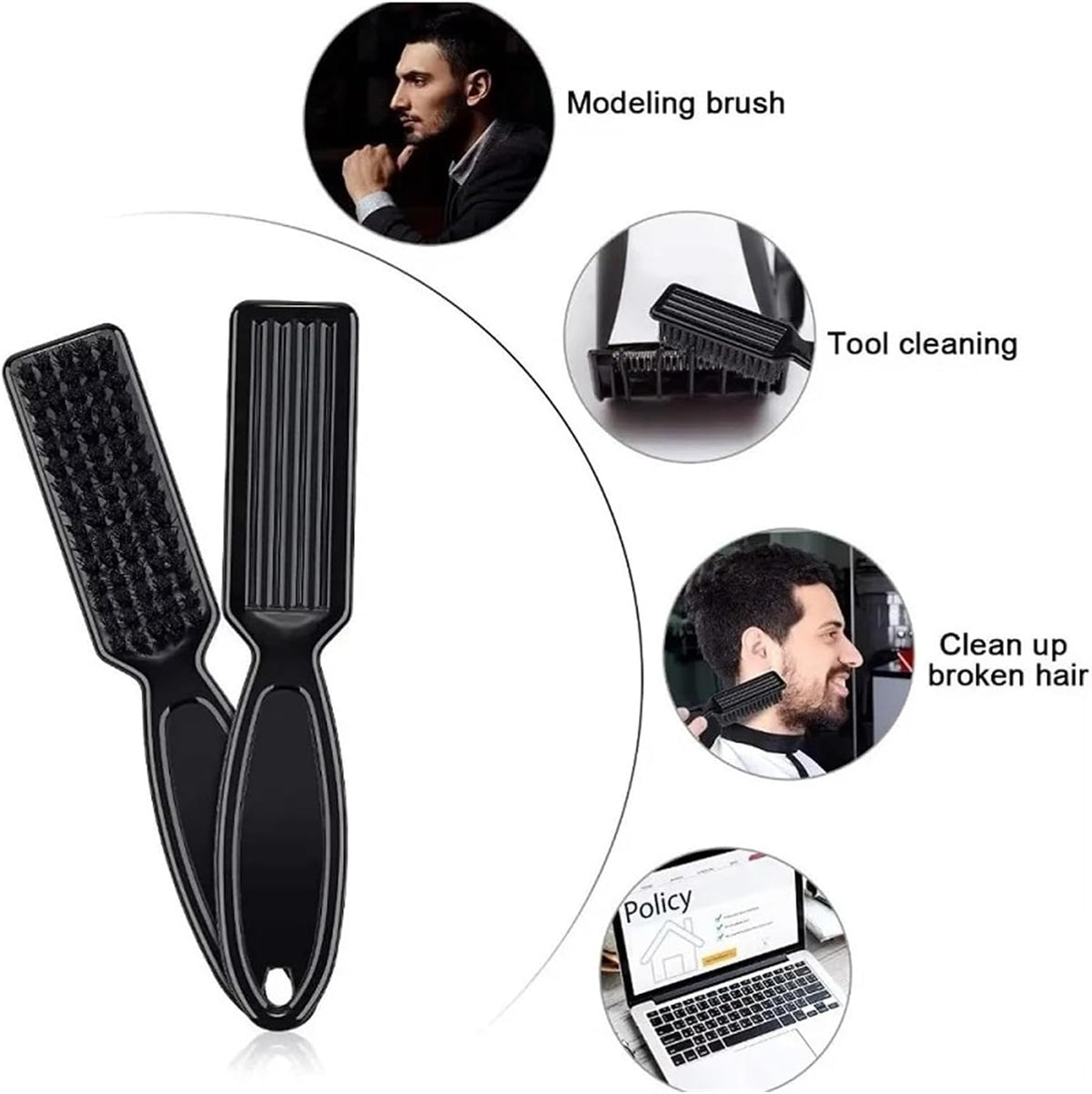 3PCS Professional Barber Neck Duster Set Haircut Beard Shaving Brush Spray Bottle Hairdresser Cleaning Brush Salon Styling Tools(Set 2)