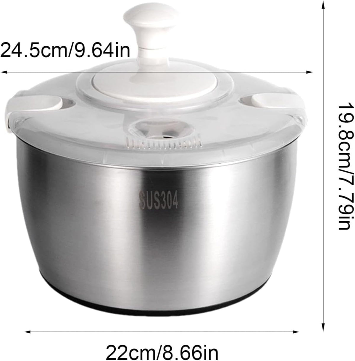 Stainless Steel Salad Spinner - Multi-Use Vegetable Washer, Fruit and Vegetables Salad Washer,Manual Vegetable Dryer for Home Kitchen - PuriLite
