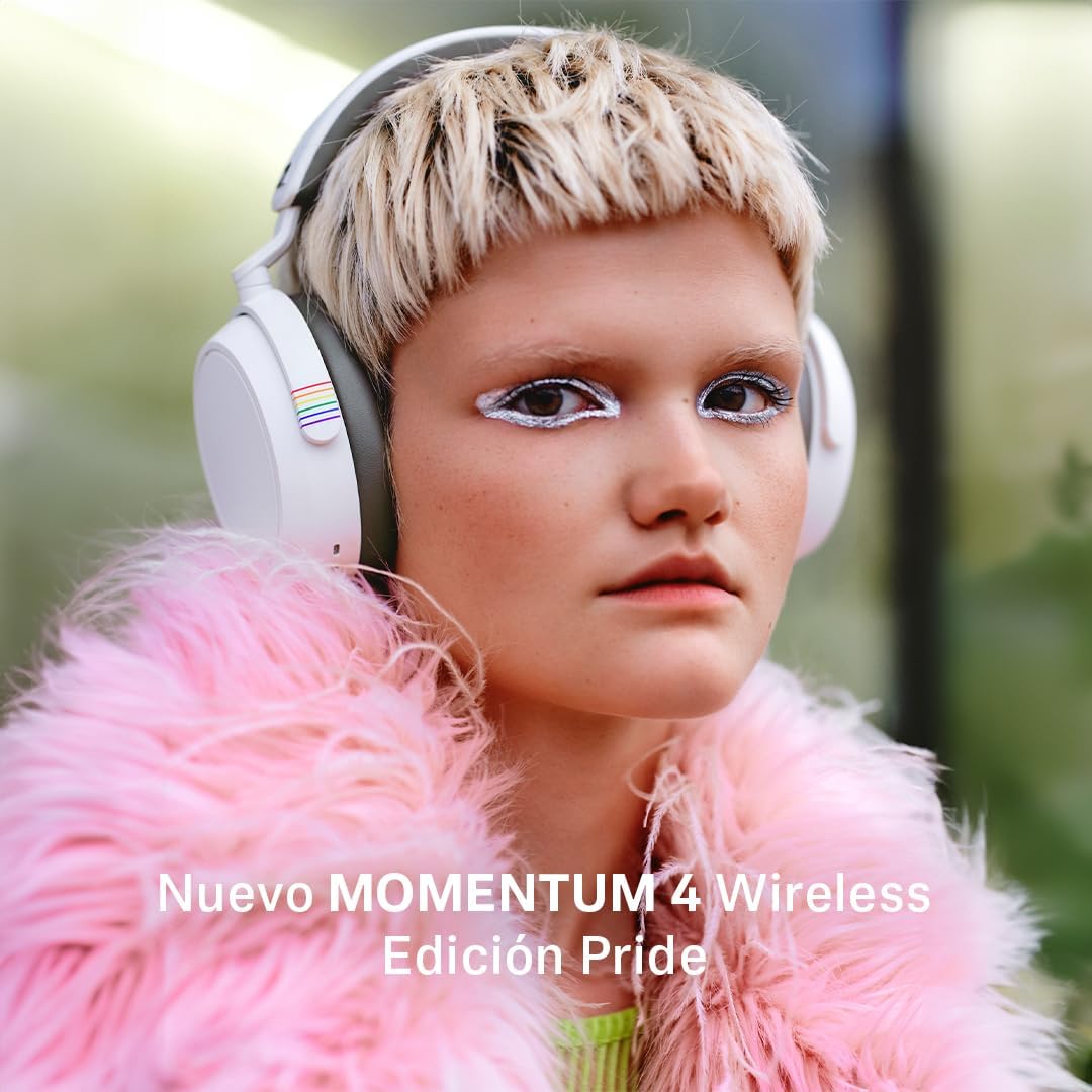 Sennheiser Consumer Audio Momentum 4 Wireless Headphones - Bluetooth Headset for Crystal-Clear Calls with Adaptive Noise Cancellation, 60h Battery Life, Customizable Sound - Pride - PuriLite