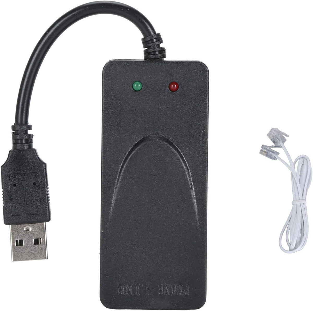 USB 56K External Dial Up Fax Data Modem with RJ11 Cable for 98/2000/xp Vista, for 11/10/8/7, 32/64bit, for Linux Operating System - PuriLite
