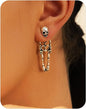 Halloween Earrings Skeleton Skull Dangle BOO Ghost Witch Tassel Terror Knife Earrings - PuriLite