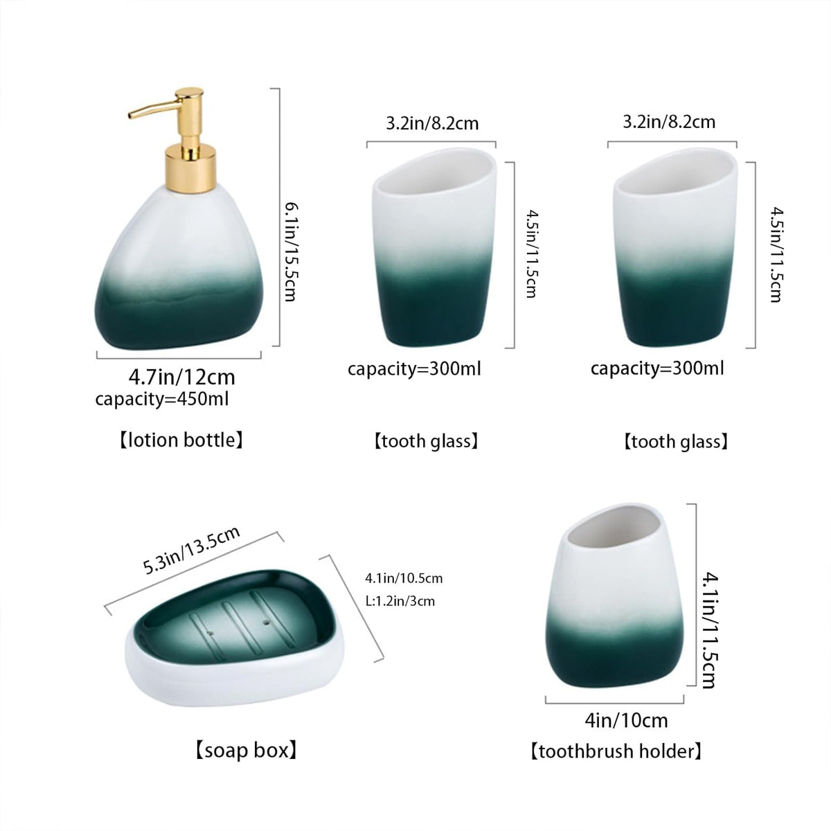 White Bathroom Accessories Set,Modern Countertop Bathroom Decor,Luxury 6 Piece Bathroom Accessory Set,Complete with Soap Dispenser,Toothbrush Holder,Tumbler,Tray - PuriLite
