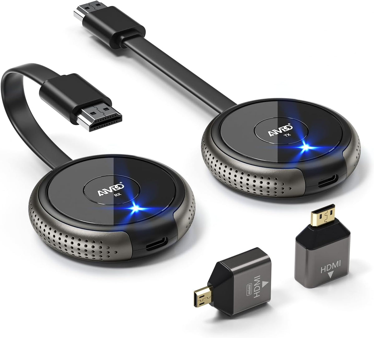 Wireless HDMI Transmitter and Receiver Kit, AIMIBO 4K Wireless HDMI Extender Smooth 5G Video/Audio for Laptop, Cable Box, Camera, Phone, Football Live Streaming to Monitor, Projector, HDTV -165FT/50M - PuriLite