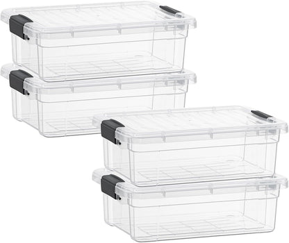 Superio Storage Bins with Lids- 3 Pack, 1.85 Qt Clear Boxes for Organizing, Stackable Plastic Containers- BPA Free, Non-Toxic, Odor Free, Organizer for Home, Office, Dorm - PuriLite