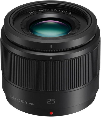 Panasonic HH025 LUMIX G Lens, 25mm, F1.7 ASPH, Mirrorless Micro Four Thirds, Black - PuriLite