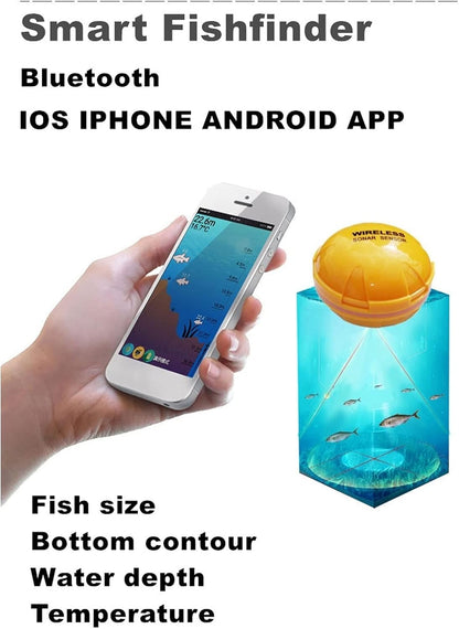 Fish Finder for Smart Mobile Phone Sonar Fish Finder Depth Fish Detect Compatible with iOS and Android Smart Sonar for Kayaks Boats Fishing Enthusiast - PuriLite