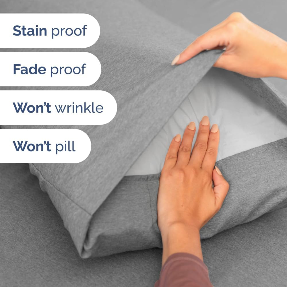 Extra Deep Queen Sheet Set - 6 Piece Breathable & Cooling Sheets - Hotel Luxury Bed Sheets Set - Easy & Secure Fit - Soft, Wrinkle Free & Comfy Sheets Set - White Sheet Set w/Extra Deep Pockets - PuriLite