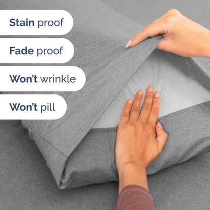 Extra Deep Queen Sheet Set - 6 Piece Breathable & Cooling Sheets - Hotel Luxury Bed Sheets Set - Easy & Secure Fit - Soft, Wrinkle Free & Comfy Sheets Set - White Sheet Set w/Extra Deep Pockets - PuriLite