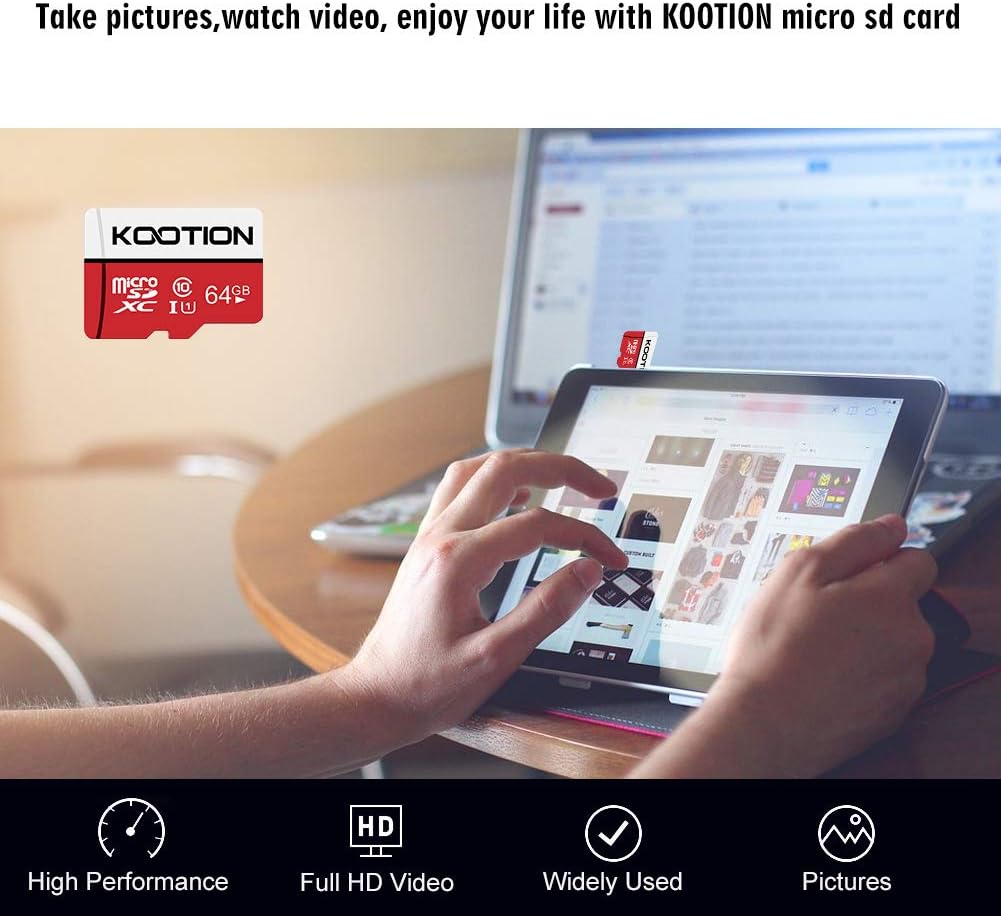 KOOTION 10 Pack 16 GB Micro SD Card Class-10 Micro SDHC Card 16 GB UHS-I High Speed TF Card R Flash C10 U1 Memory Card - PuriLite