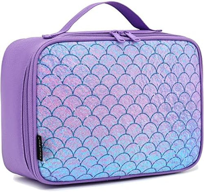 FlowFly Kids Lunch Box Insulated Soft Bag Mini Cooler Back to School Thermal Meal Tote Kit for Girls, Boys, Black - PuriLite