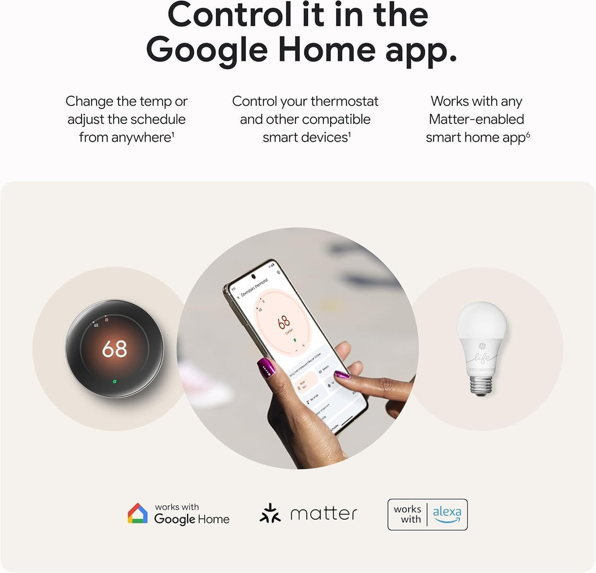 Google Nest Learning Thermostat Pro Edition with Temperature Sensor (4th Generation, 2024) Smart Energy Saving, Advanced Calibration, Adaptive Eco, Compatible with Alexa & Home (Polished Silver) - PuriLite