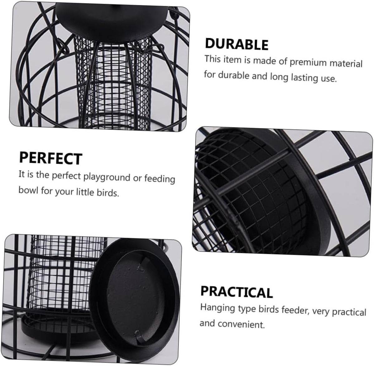 HEMOTON 2pcs Iron Cage Bird Feeder Hanging Mesh Grid Tube for Indoor Birds Pet Store Supplies