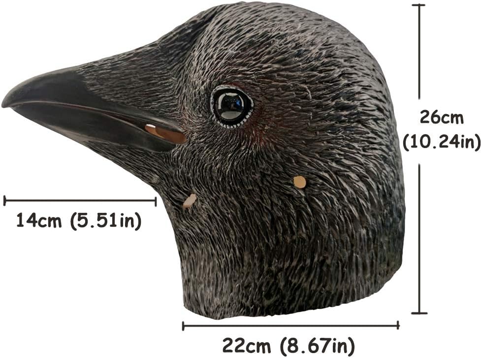 Creepy Party Halloween Mask Black Crow Masks Novelty Halloween Costume Party Animal Bird Face Crow Head Mask - PuriLite