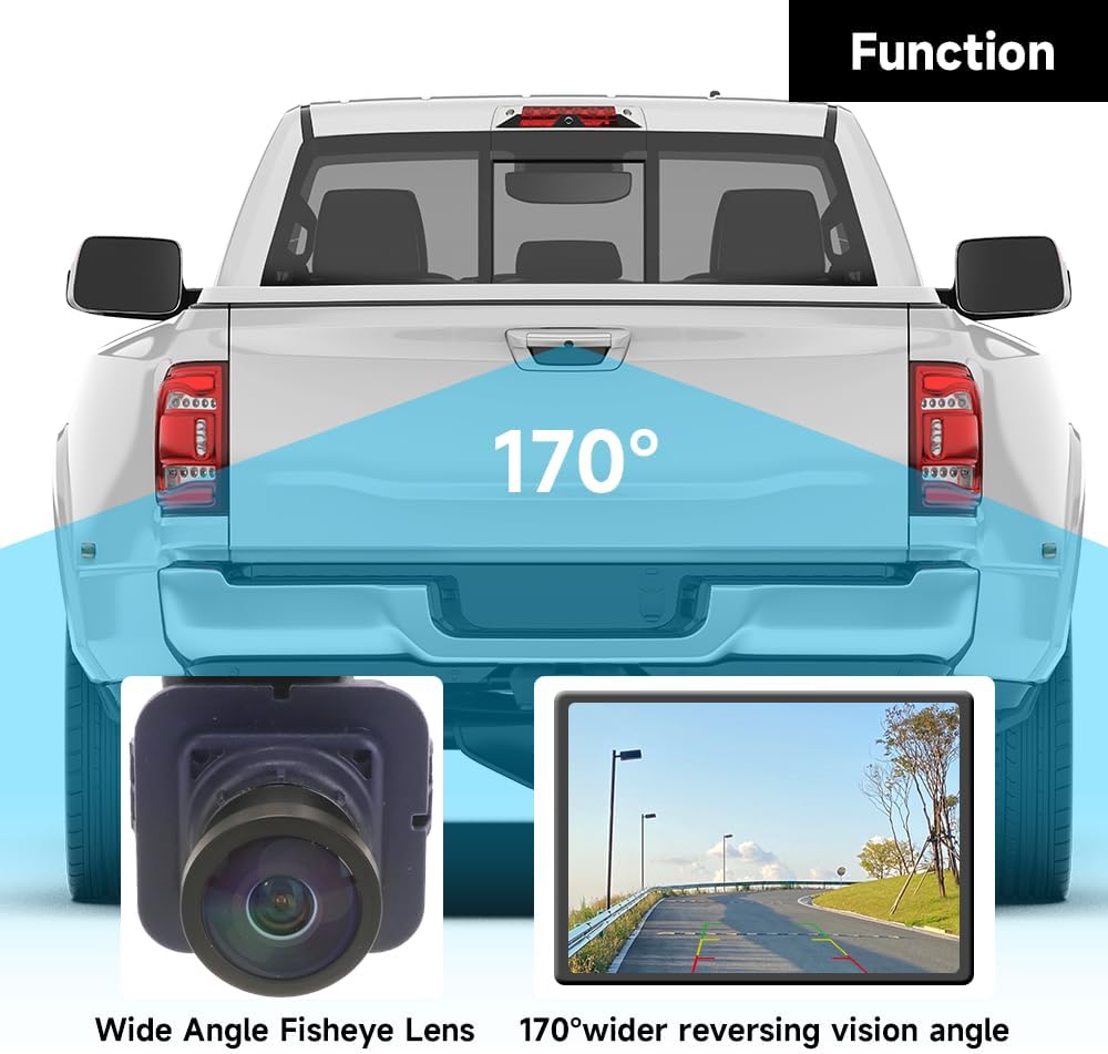 Rear View Back Up Wide Angle Camera Park Assist Reverse Camera - Compatible for Ford Edge 2015-2018 - Replace Part F2GZ19G490A - PuriLite