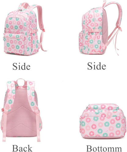 3Pcs Daisy Prints Backpack for Girls Bookbag set Primary School Daypack Elementary Students Knapsack with Lunch Box - PuriLite