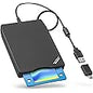 YEY External USB 3.5-inch USB Floppy Disk Reader 1.44 MB FDD Portable Floppy Disk for PC Laptops Windows/XP/7/8/10/11 Plug and Play (Black) - PuriLite