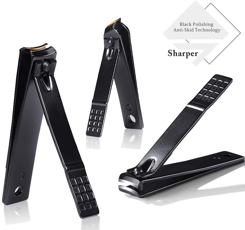 Keiby Citom Professional Stainless Steel Nail Clipper Travel & Grooming Kit Nail Tools Manicure & Pedicure Set of 18pcs with Luxurious Case (Black) - PuriLite