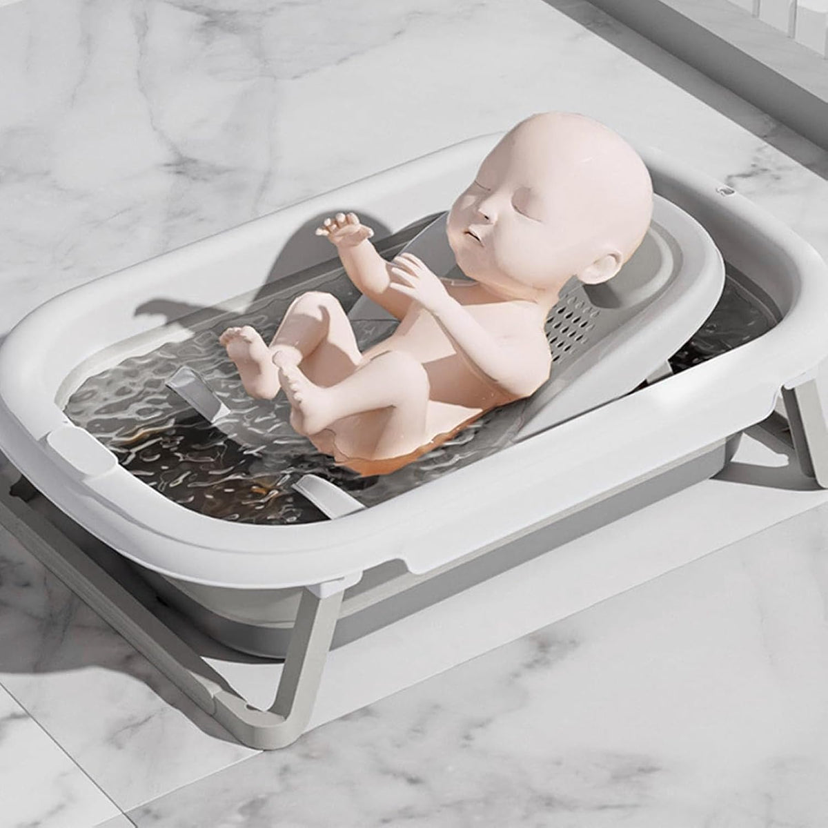 Multifunctional Infant Bath, Lying Down Shower Basin for Home Use, Counter Sink Or Bathtubs Bathtub Shower Bed (Gray) - PuriLite