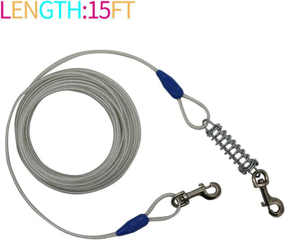 Petest 25ft Reflective Tie-Out Cable for Small Dogs Up to 35 Pounds - PuriLite