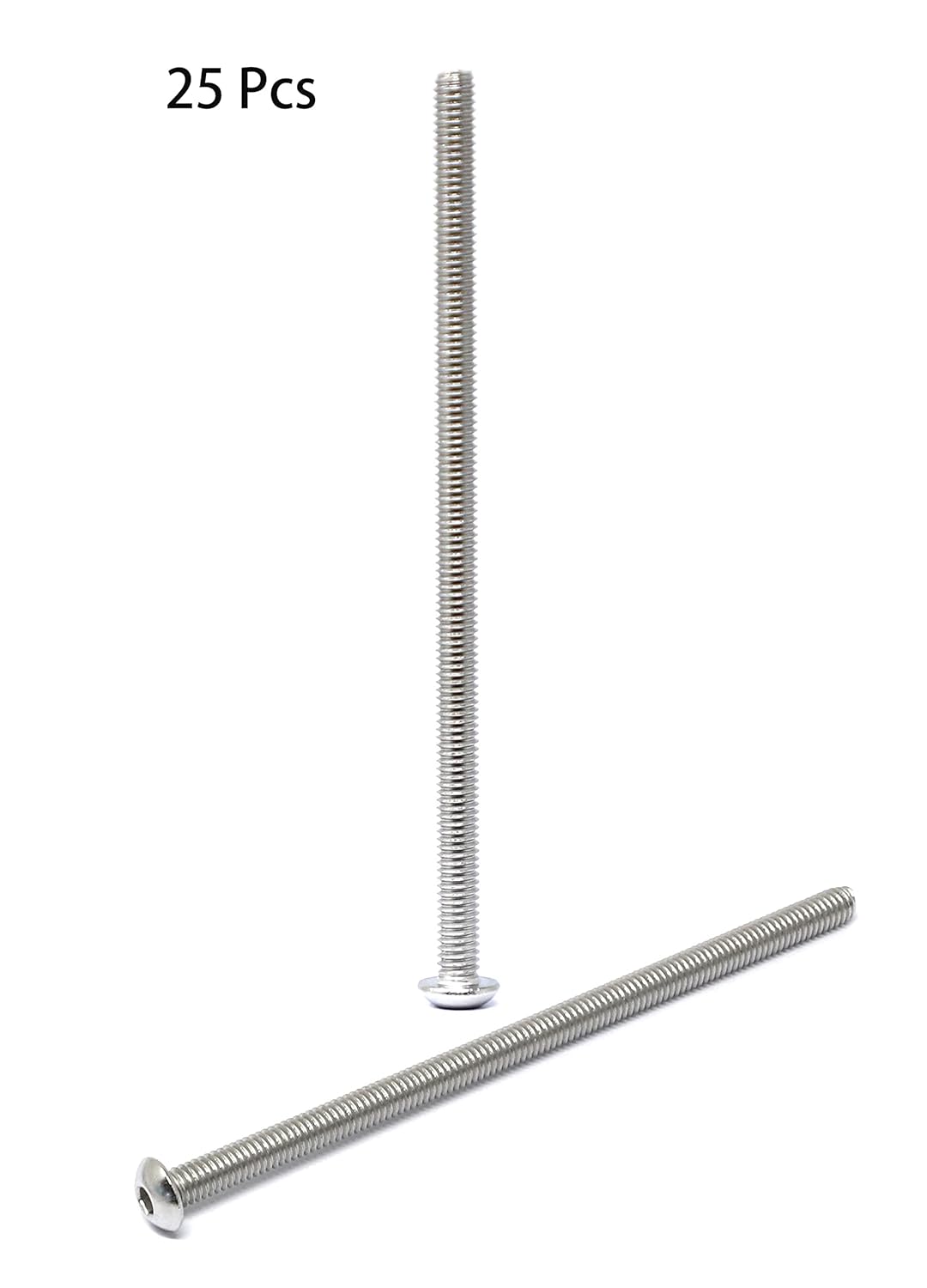 iexcell 50 Pcs M6 x 20mm Thread Pitch 1 mm Stainless Steel 304 Hex Socket Button Head Cap Screws Bolts Kit - PuriLite