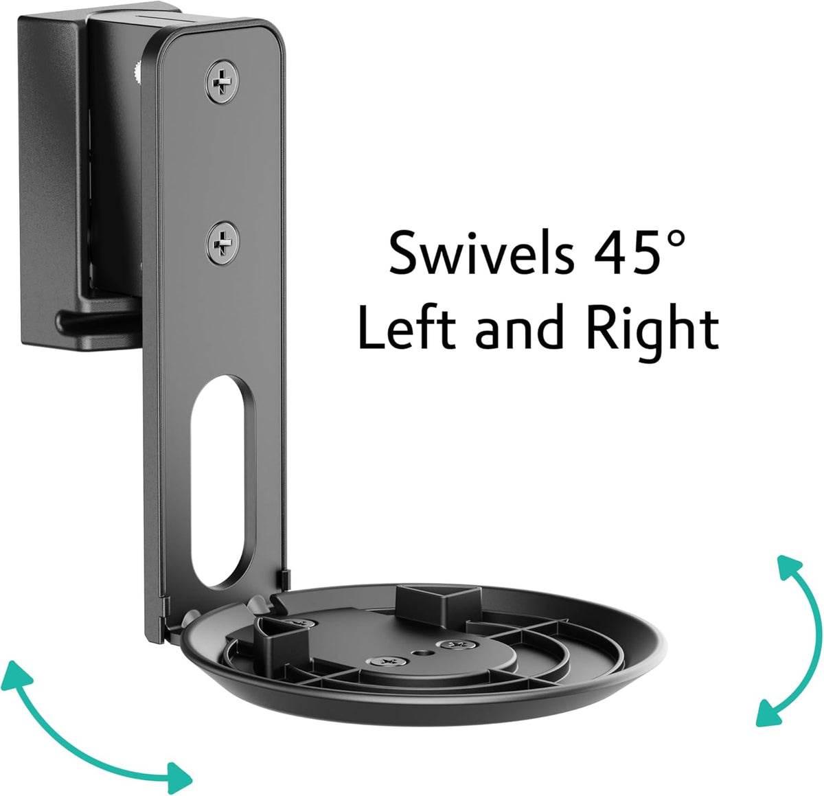 ynVISION.DESIGN Adjustable Wall Mount Compatible with Sonos ERA 100 Speaker - Black 2 Pack (Black, 1 Box of 2 Mounts) - PuriLite