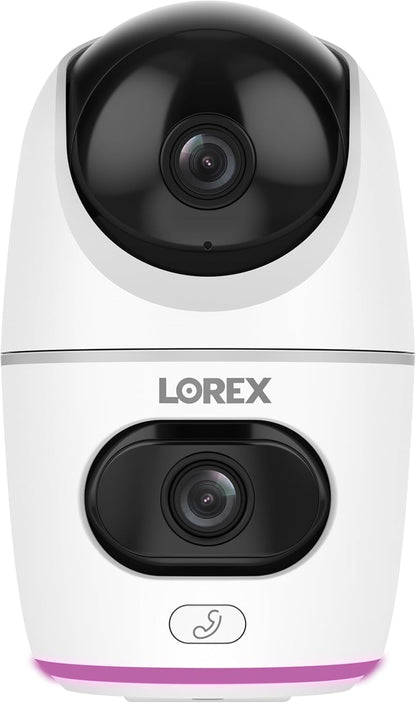 Lorex 2K Dual Lens Indoor Pan-Tilt Wi-Fi Security Camera (32GB)